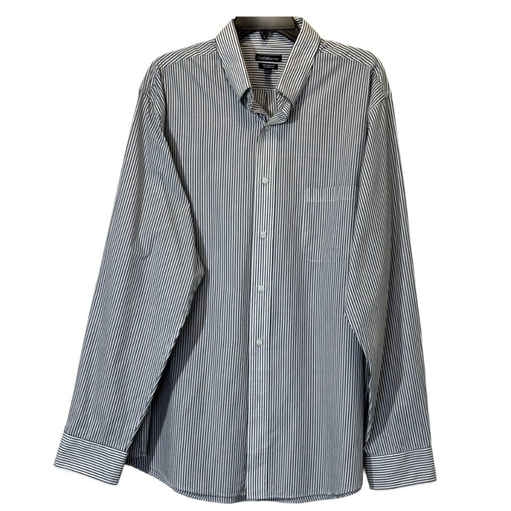 Men's Classic fit Gray| White Stripe Shirt  XL 17 ½-18 (36/37)